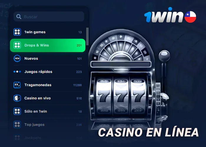 Salón del casino de 1win con sus categorías